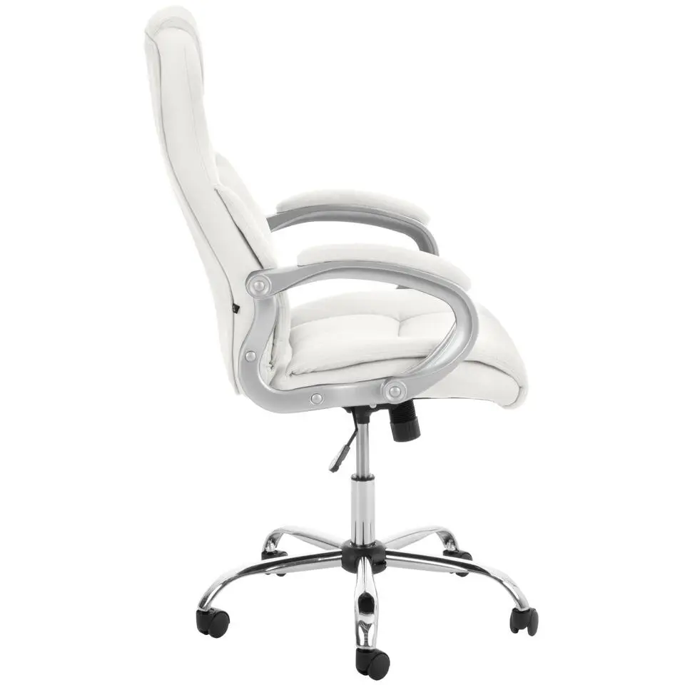 CLP Bureaustoel Apoll XL chroom Frame - Kunstleer - wit