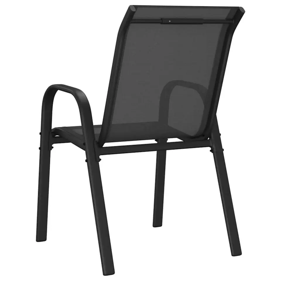vidaXL - Stapelbare Tuinstoel - Zwart - Stof