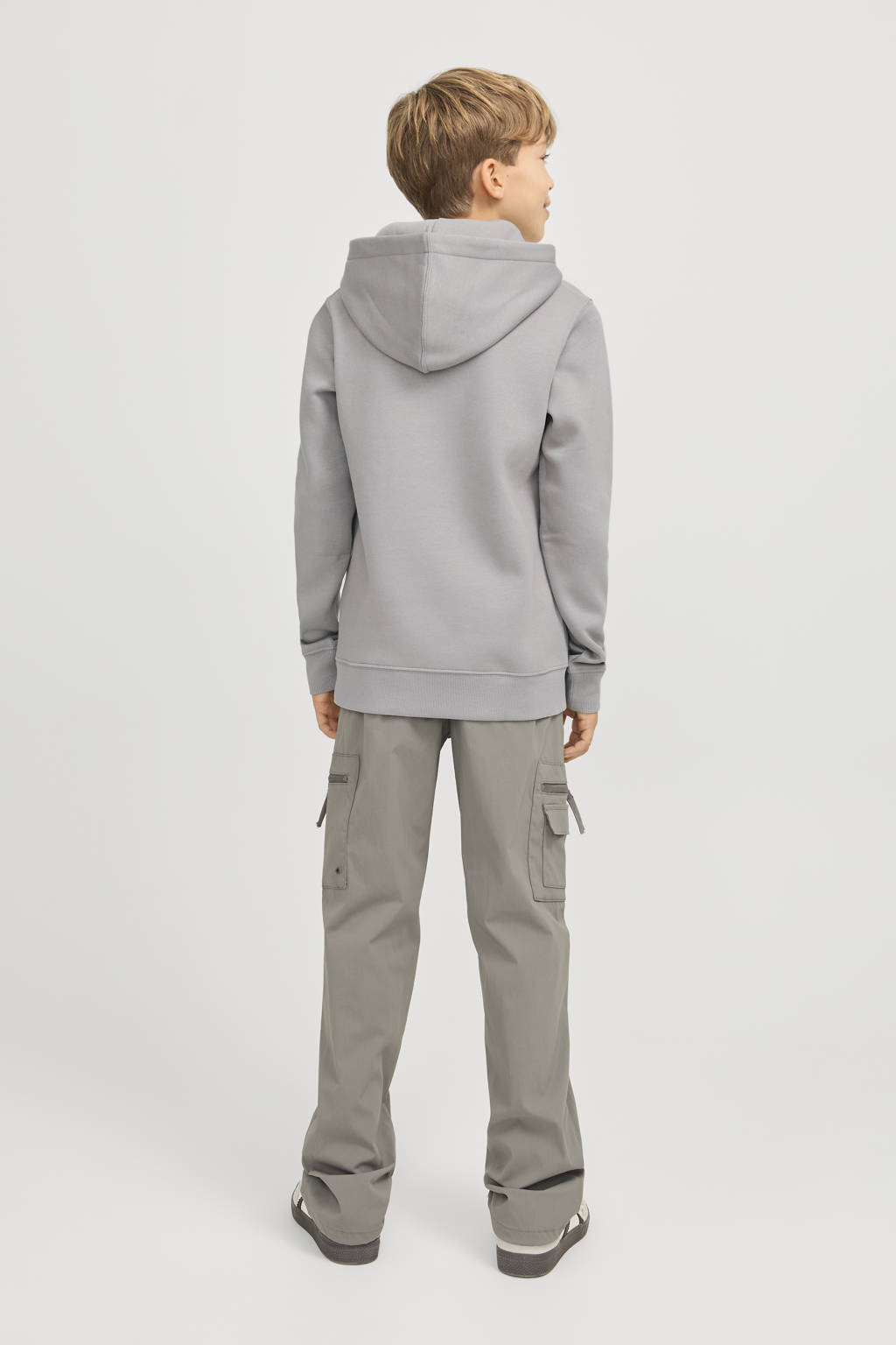 JACK & JONES hoodie JJESTAR met tekst grijs