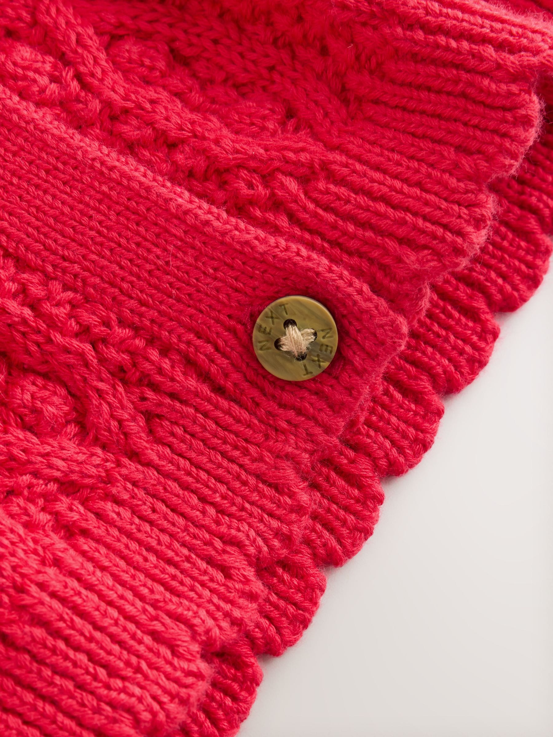 Rood - Gebreid Baby vest met rucheskraag (0mnd-2jr) (0mnd-2jr)