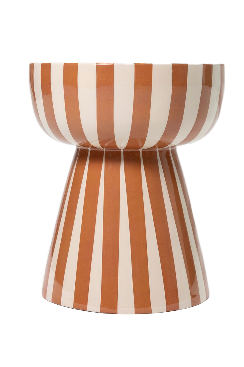Sissy-Boy Terracotta gestreepte mushroom bijzettafel