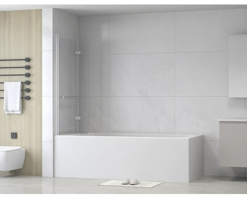 form&style 2-delige badwand DRENA 1120 x 1400 mm helder glasprofiel kleur chroom