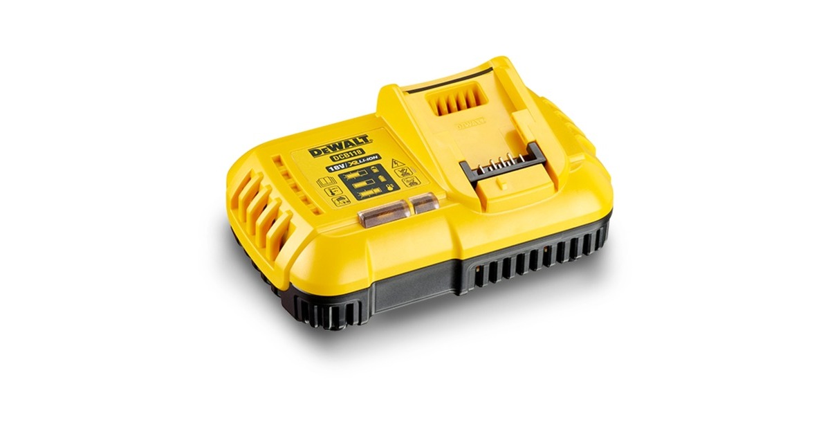 DEWALTXR FLEXVOLT Accu starterpack DCB118X2-QW oplader  (Geel/zwart, 2x 9.0Ah accu)