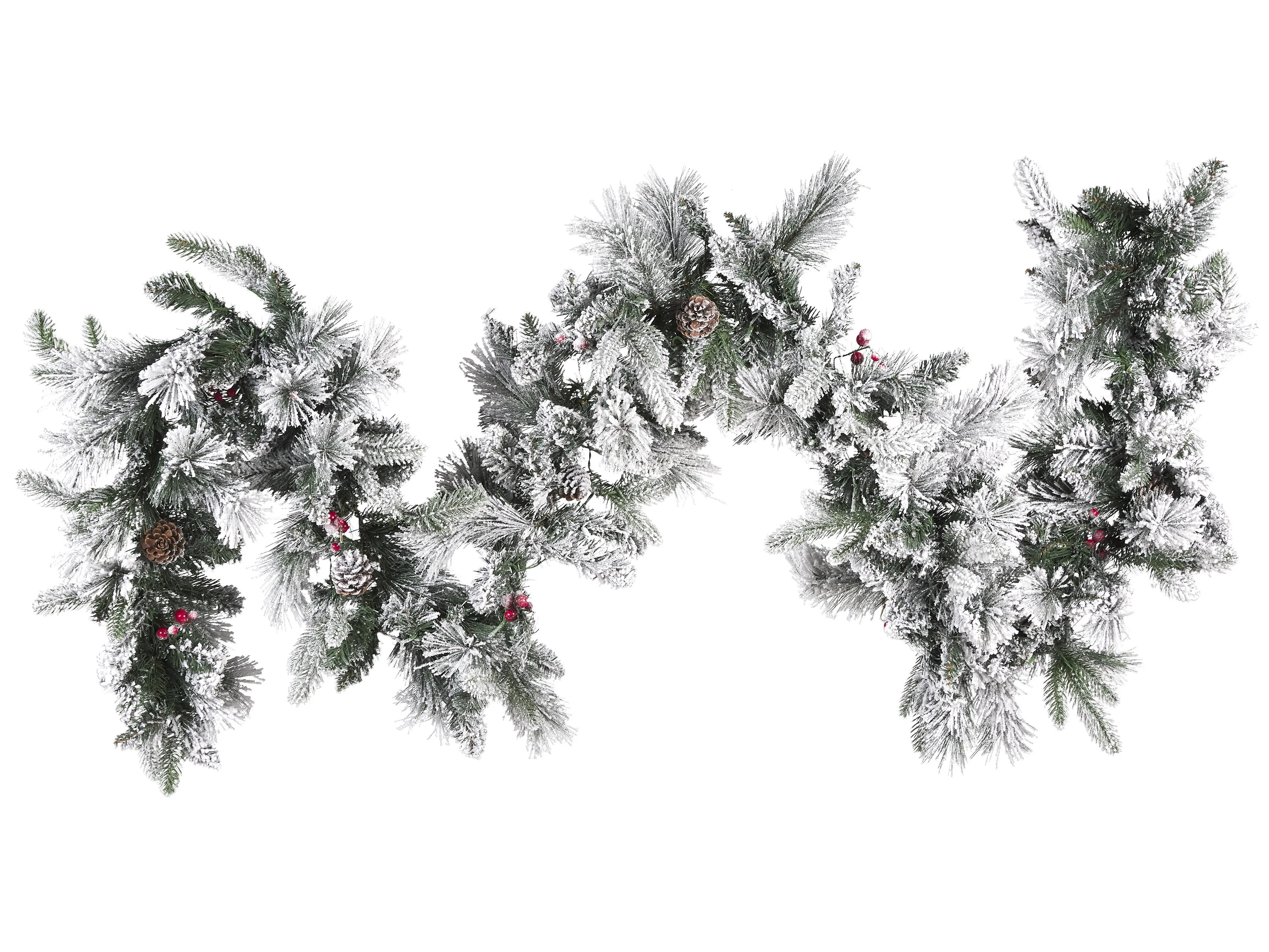 Besneeuwde kerstguirlande LED WHITEHORN 270 cm Wit