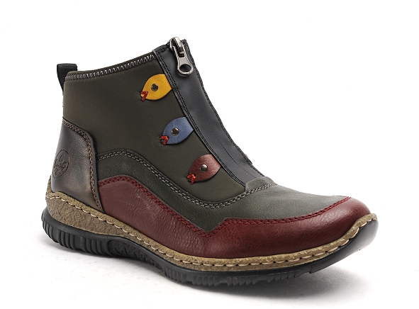 Rieker boots bottine plates femme n3277 multicolore
