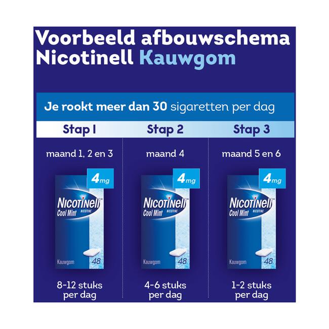 Nicotinell Kauwgom Cool Mint 2mg Stoppen met Roken 204 stuks