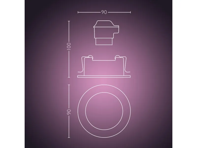 Philips Hue White Color Ambiance Centura Indbygningsspot Rund Aluminium - BT