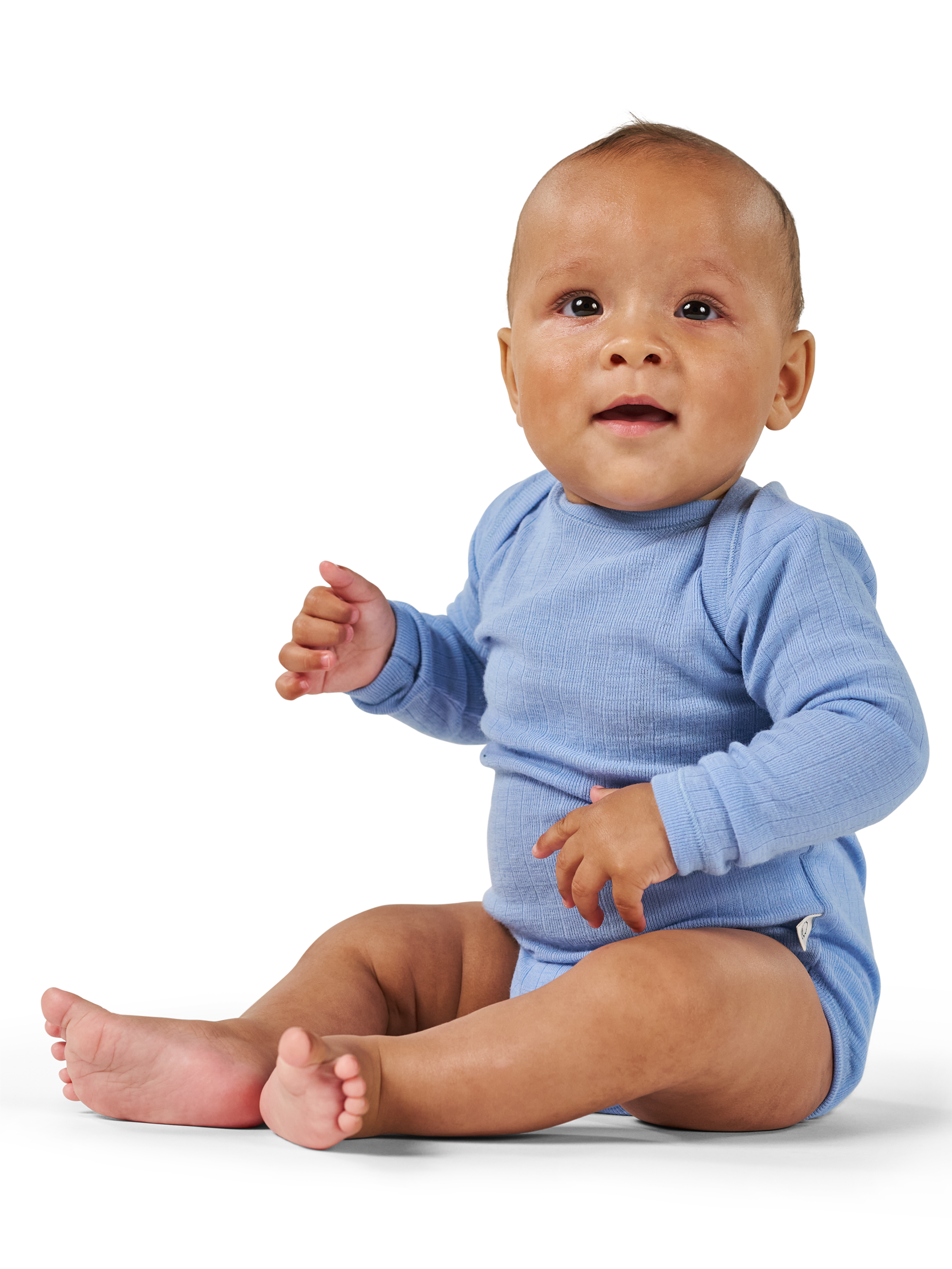 Romper met lange mouw van merinowol voor baby's