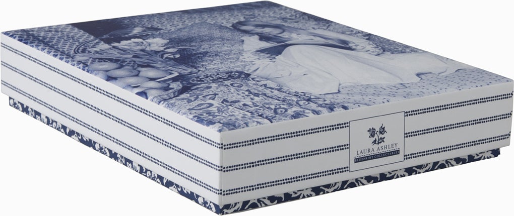 Laura Ashley theelepel Floris blauw 4-delig
