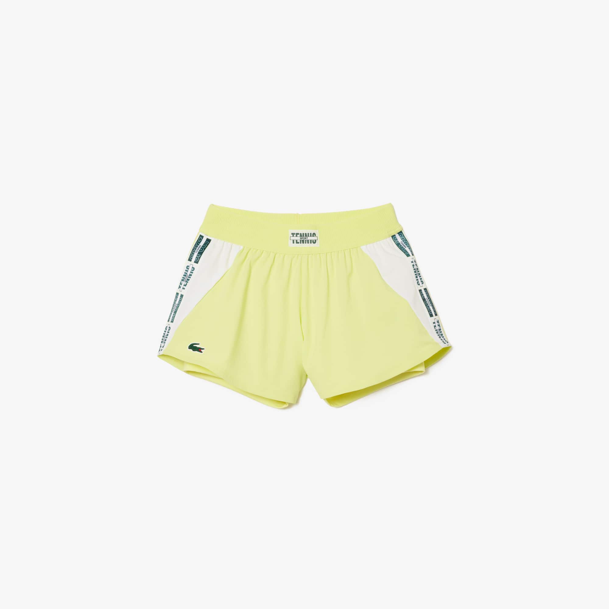 Short Tennis avec shorty intégré en tissu recyclé Shorts - Jaune - Lacoste - Femme
