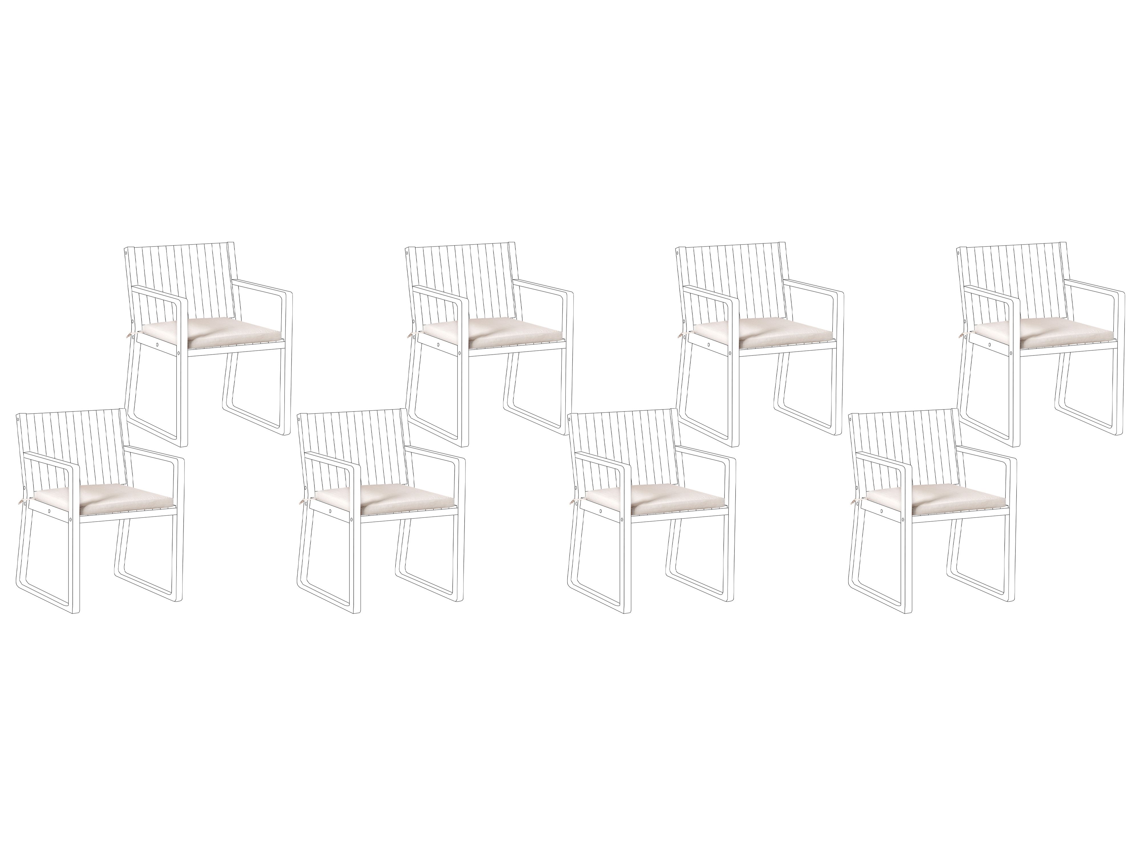 Set van 8 tuinzitkussens SASSARI PREMIUM 46 x 46 cm Lichtbeige