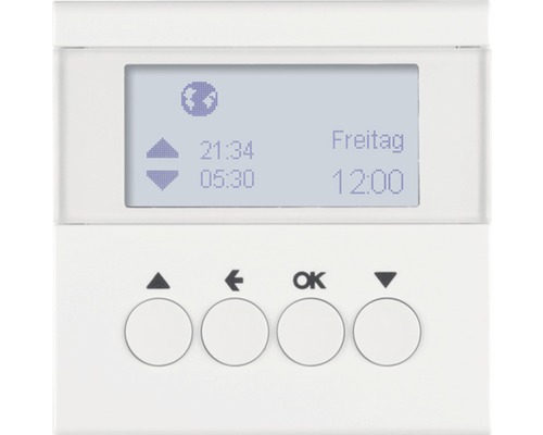 Berker 85741189 Jaloezie-schakelklok met display S1 B3 B7 polarwit glanzend