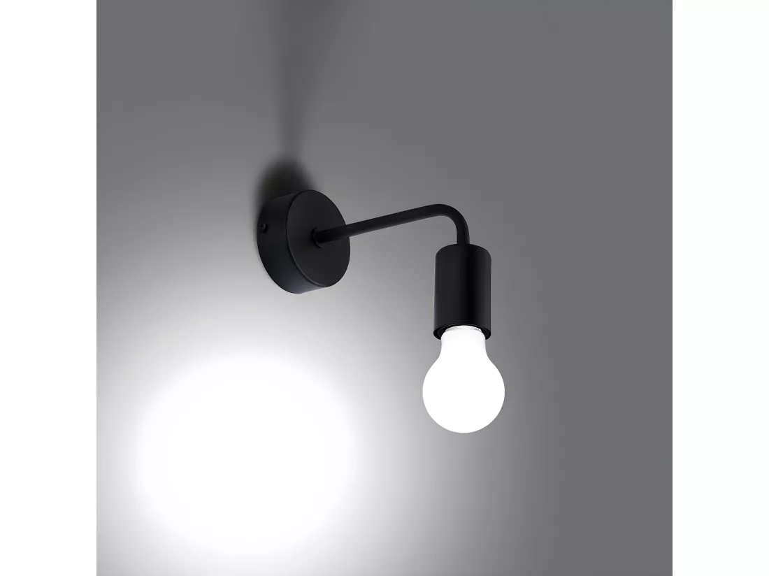 Appliques Norah moderne en acier - 1 sources lumineuses - L.19 x H.14,5 cm - noir