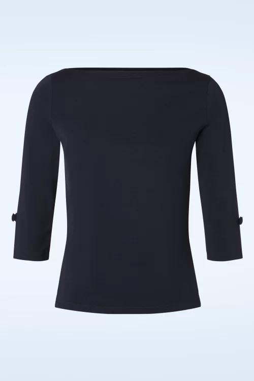 Banned Retro Oonagh-top in marineblauw