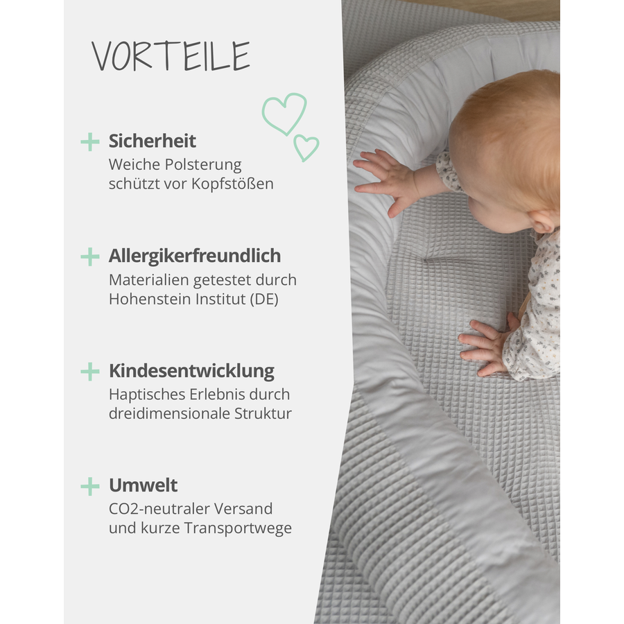 Ullenboom Baby-Bettschlange Waffelpiqué Sand 300 cm