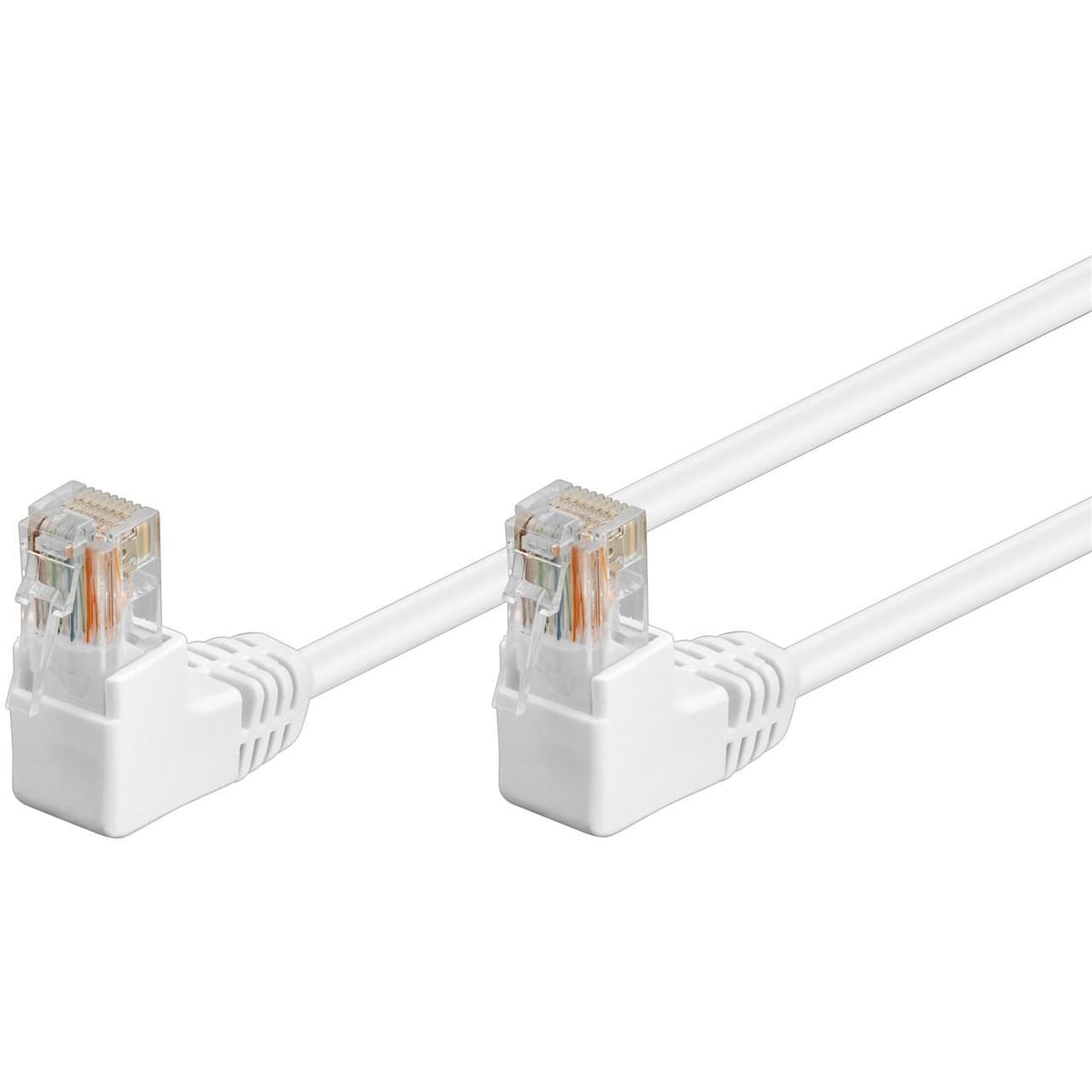 Goobay CAT 5e patchkabel 2x 90°vinklet, U/UTP, hvit