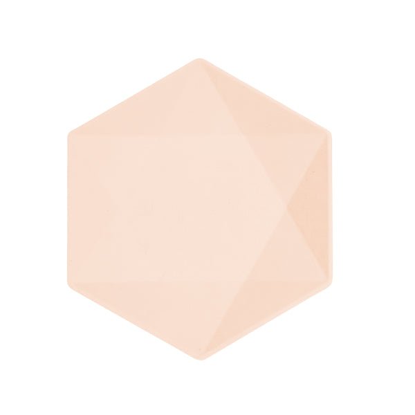 Oranje Cantaloupe Borden Zeshoek 20,8cm 6st