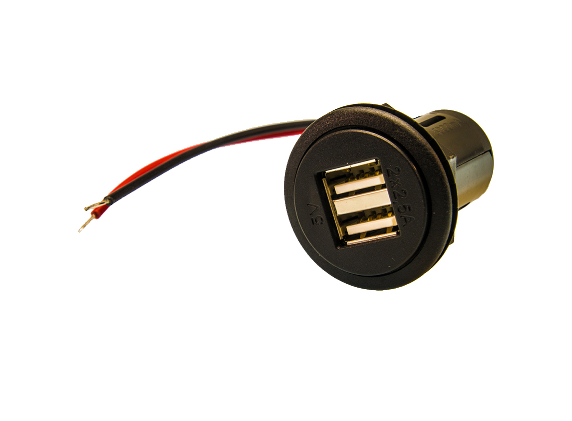 BBA 12V power 2x USB 5VDC 2,5A inbouwdoos