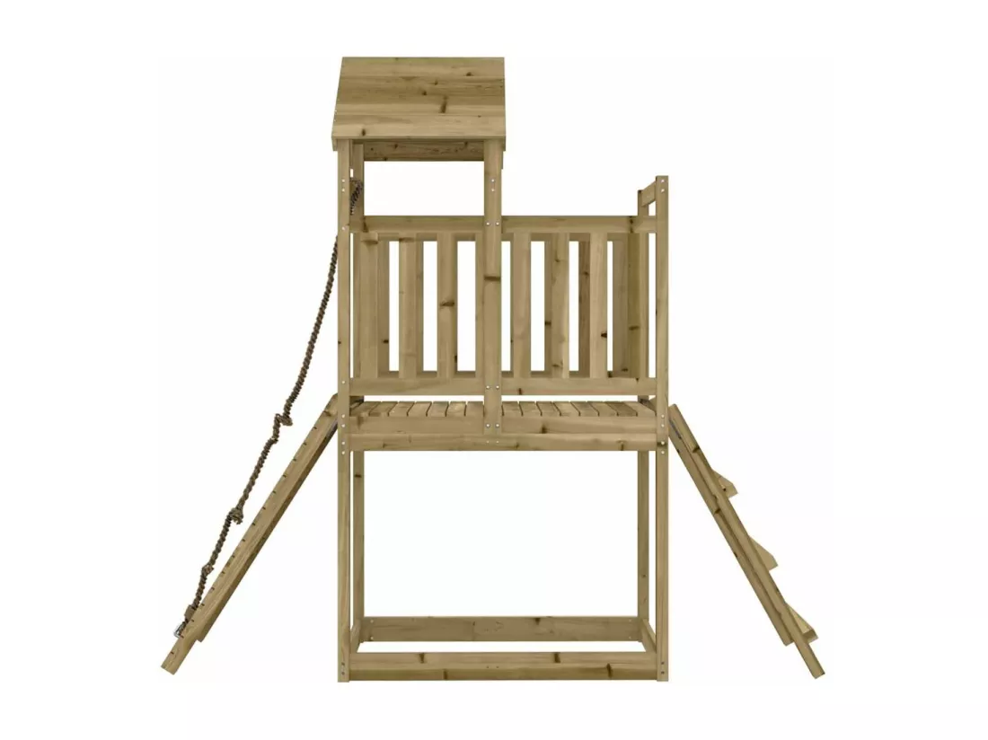 Maisonnette de jeu avec mur d'escalade bois de pin imprégné