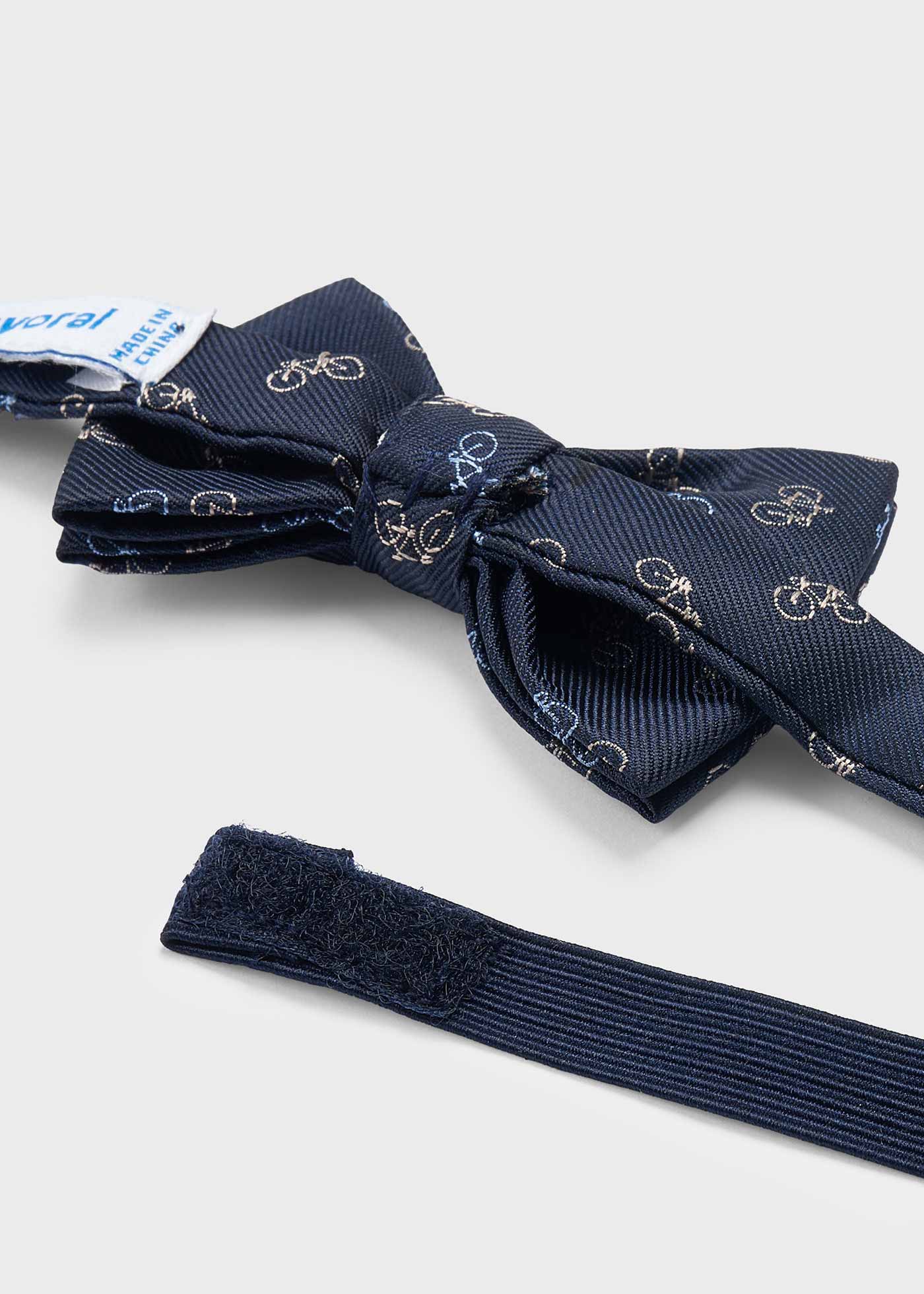 Gravata borboleta azul marinho com estampa de bicicletas para meninos