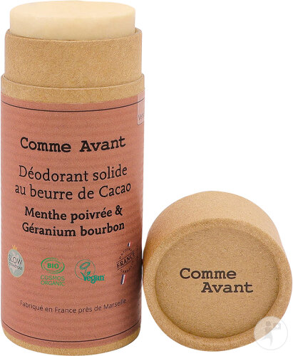 Comme Avant Déodorant Solide Au Beurre De Cacao Menthe Poivreé & Géranium Bourbon 60g
