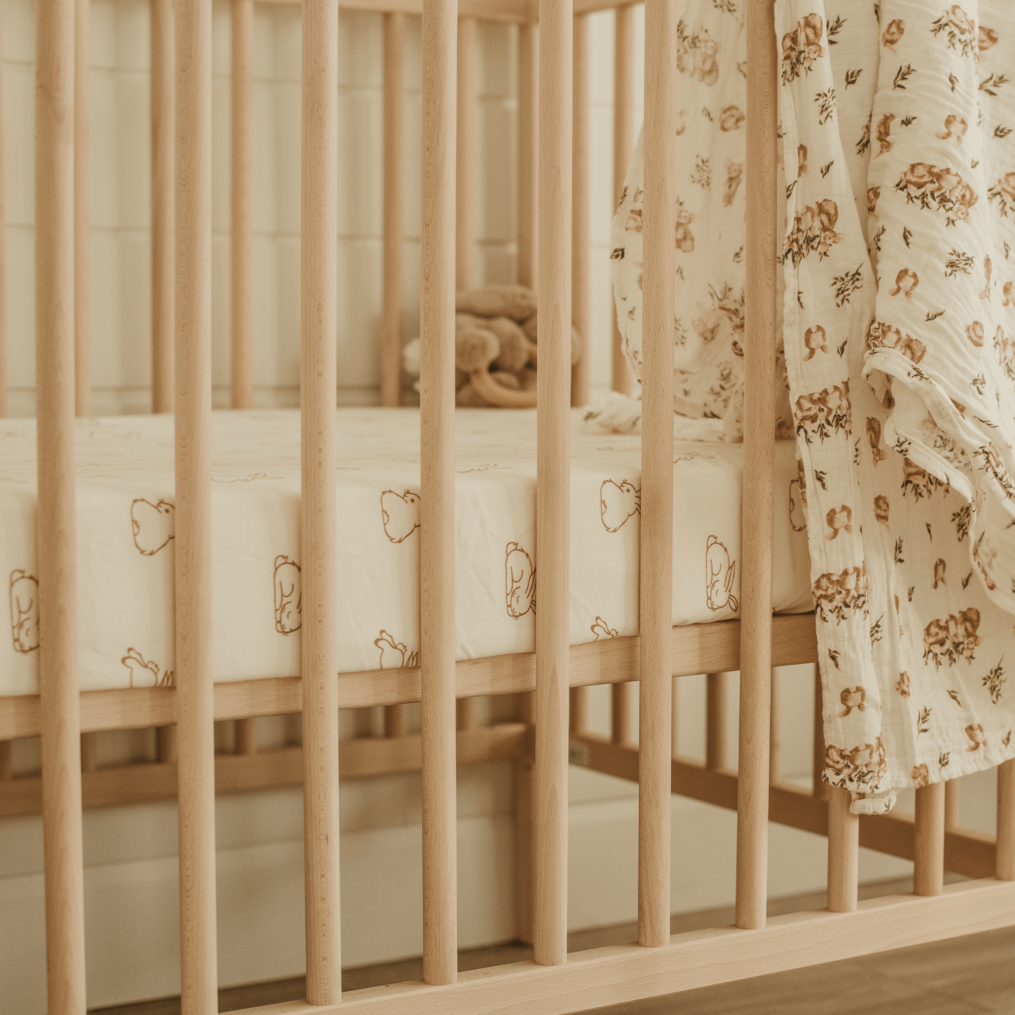 Origami Maison Drap Contour pour Lit de Bébé - Jolis Lapins