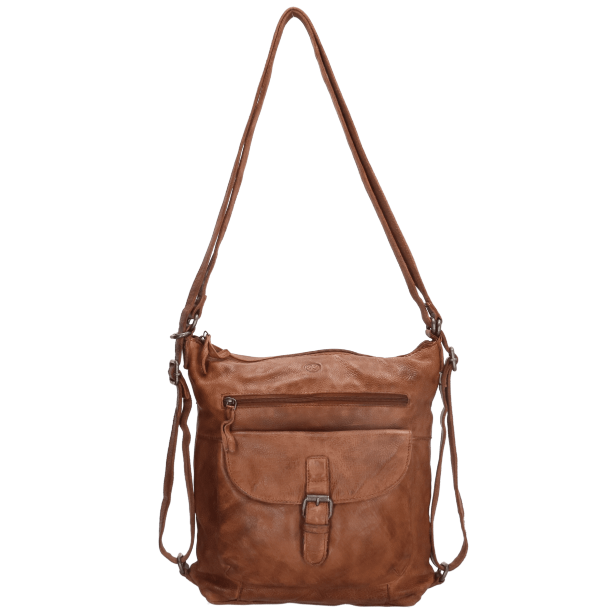 Hide & Stitches Paint Rock Schoudertas /- Rugzak Cognac