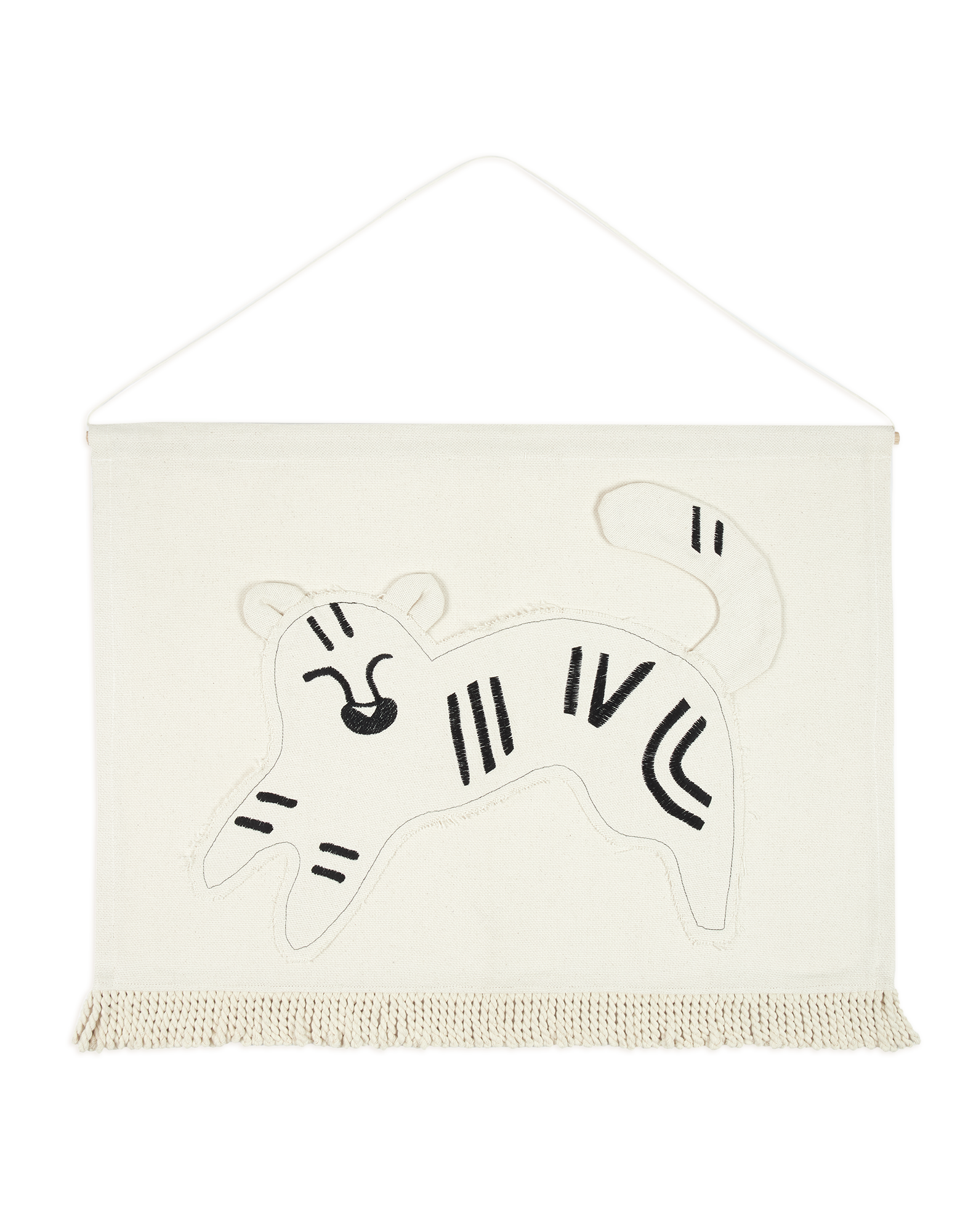 Tapisserie muralelandscape brodée tigre | Blanc