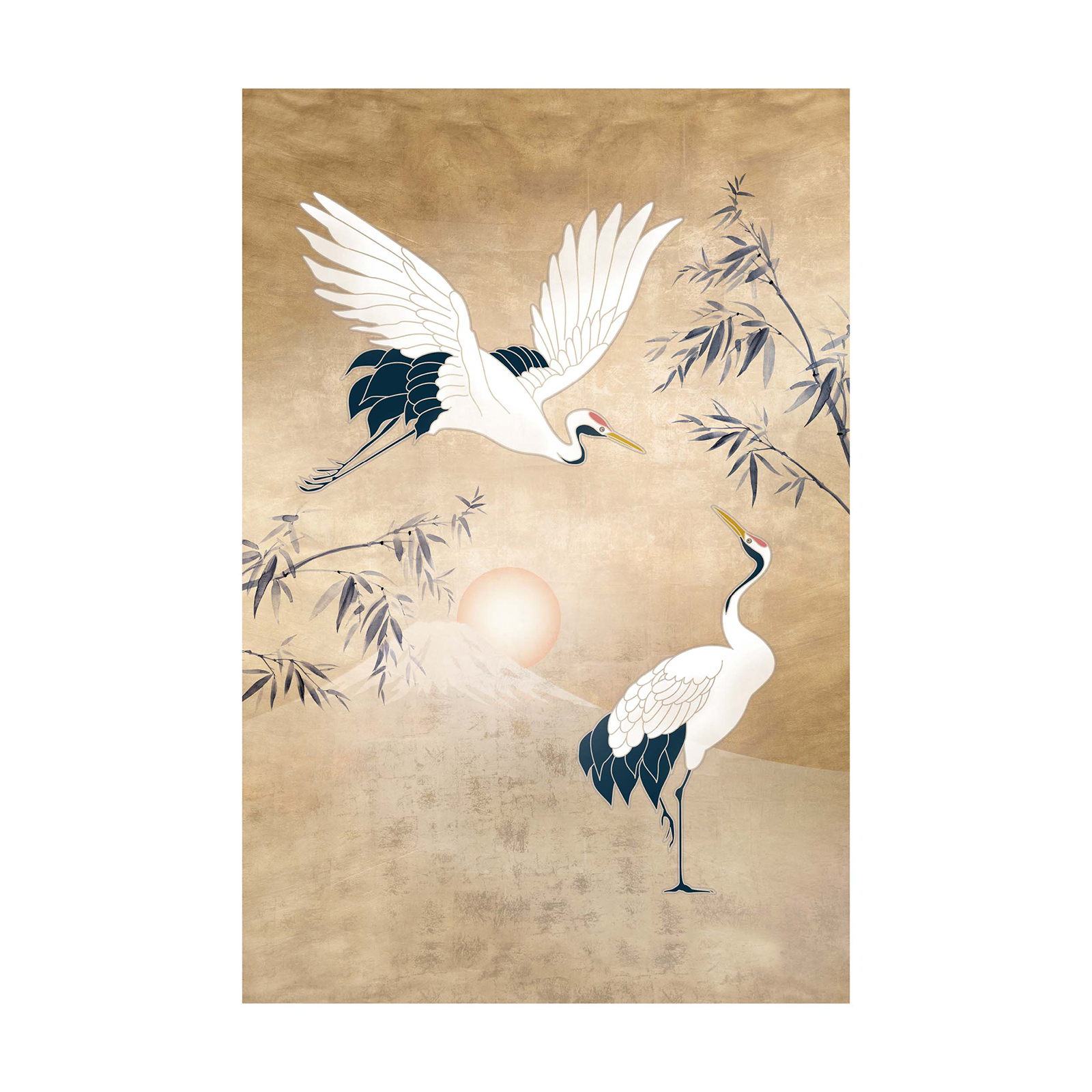 Gerahmtes Bild GLAMOUR CRANES - 50x70 cm
