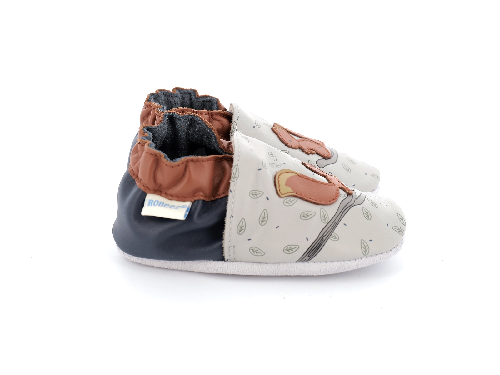 Robeez-FRIENDLY RETURN Cuir Marron Beige