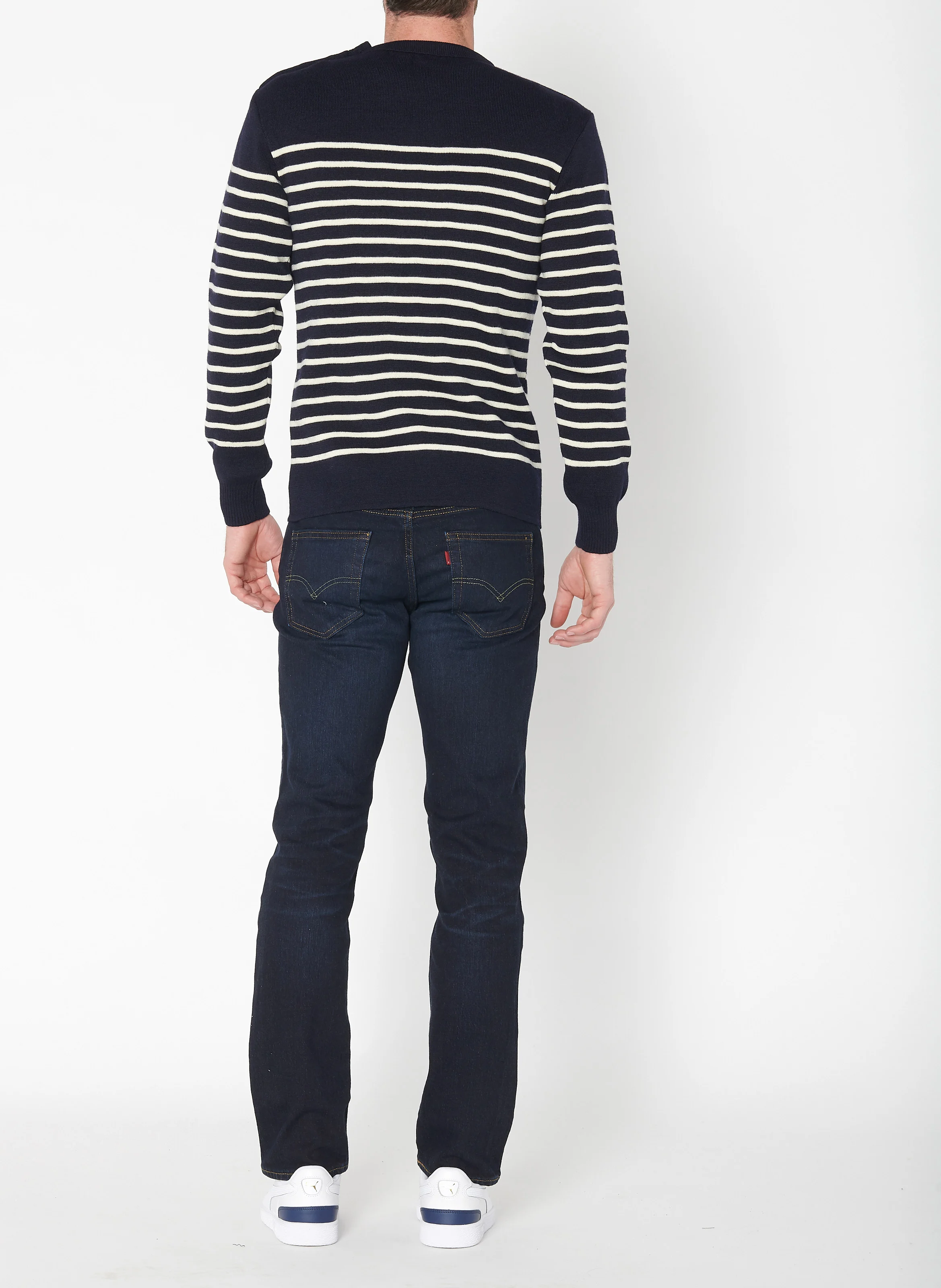Pull col rond regular-fit en laine | Multicolore
