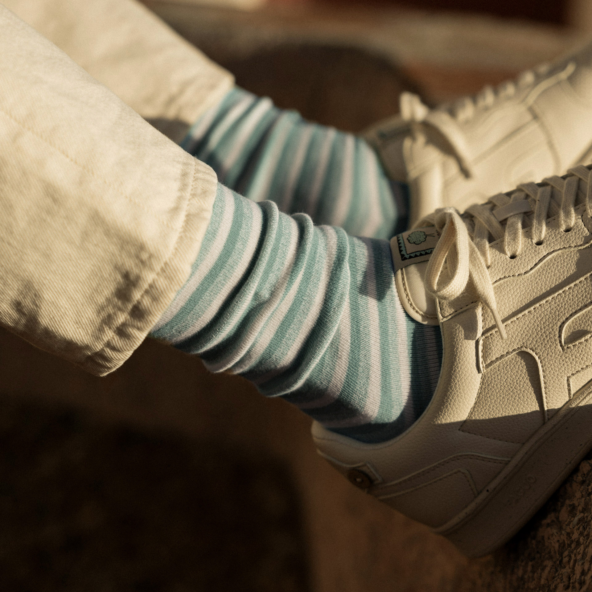 Chaussettes vertes et bleues coton & polyester recyclé - modèle Socks X3