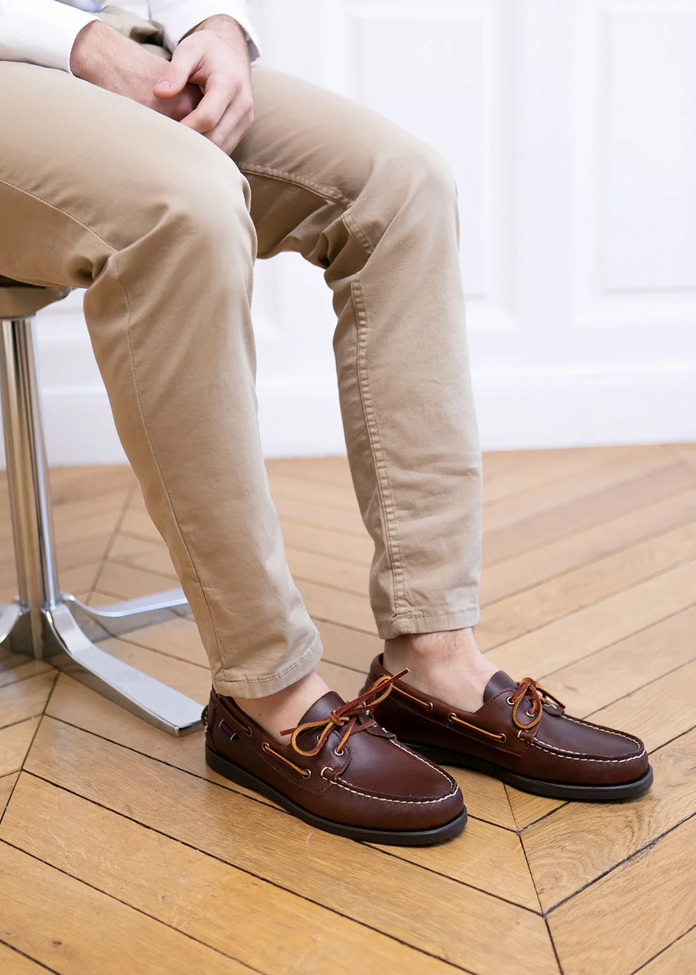 DOCKSIDE PORTLAND CUIR MARRON SEMELLE MIEL