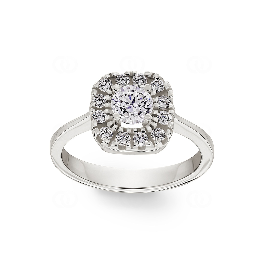 Verlobungsring 750/18 K Weissgold mit Diamanten 0.82 ct H/si