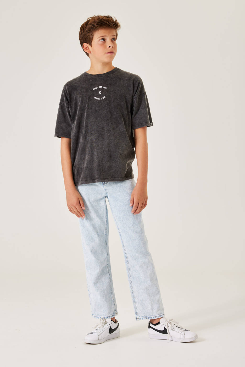 Garcia T-shirt met backprint donkergrijs