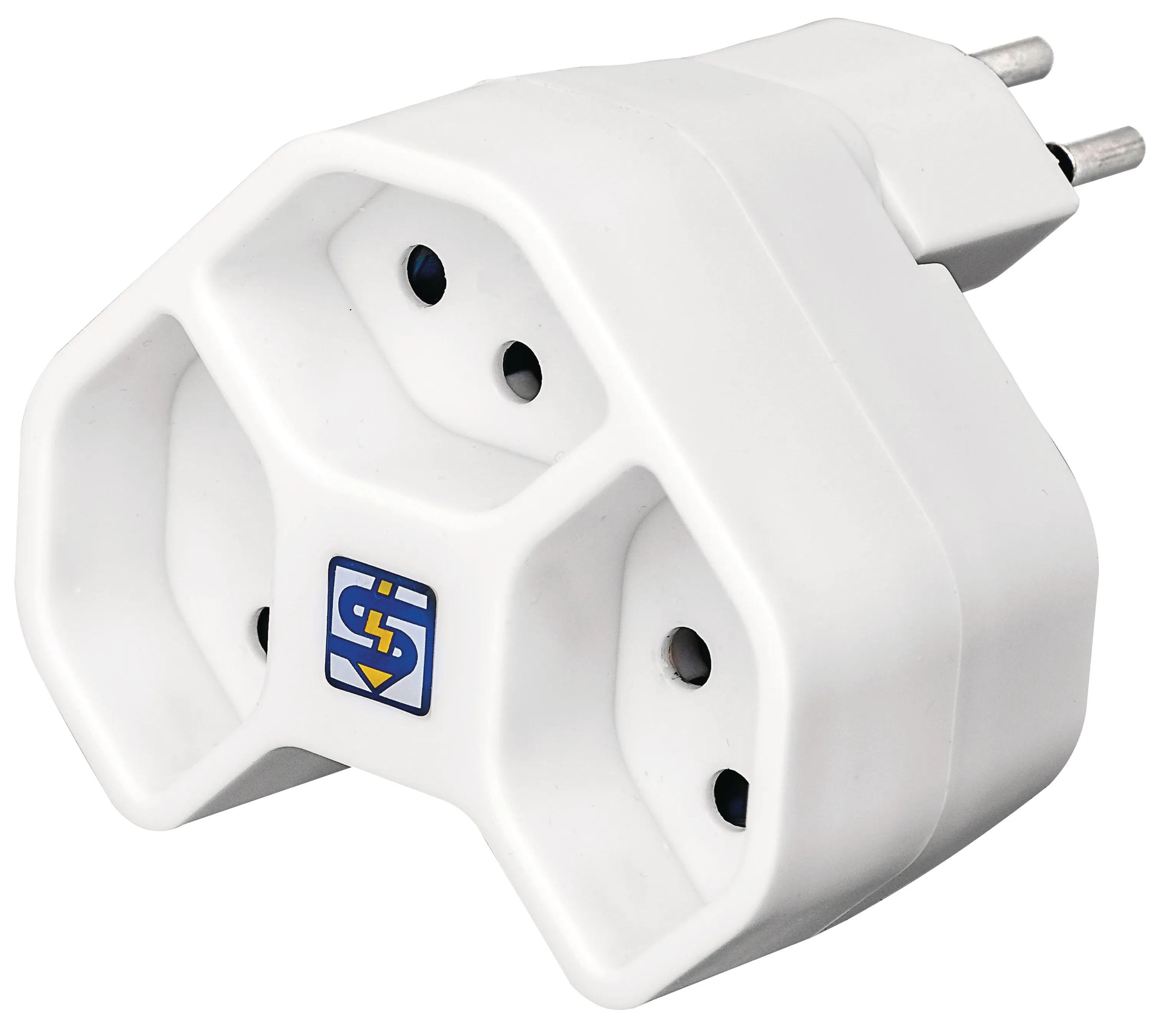 ADAPTATEUR MULTIPLE MANTA 3XT13 ROTATIF A 320 DEGRES BLANC
