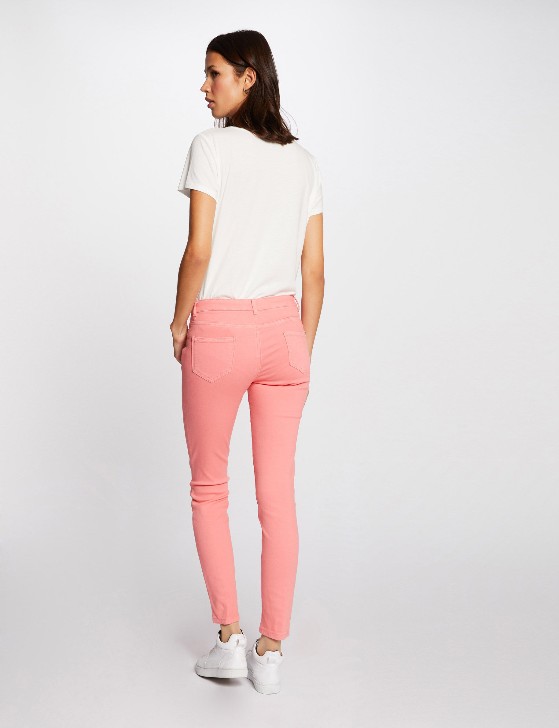 Jeans skinny taille basse rose femme - rose