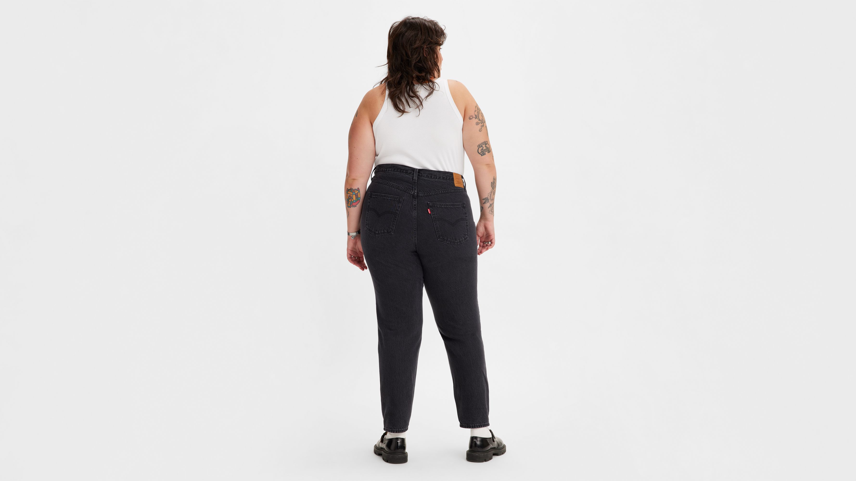 Jean Mom ’80 (Grandes tailles) - Black Destructed - Noir