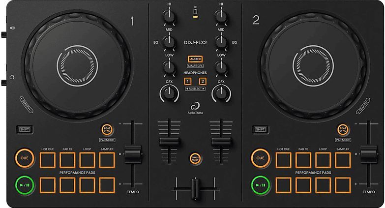 AlphaTheta - DDJ-FLX2 - DJ-Controller - Zwart - Geschikt voor Streamingdiensten