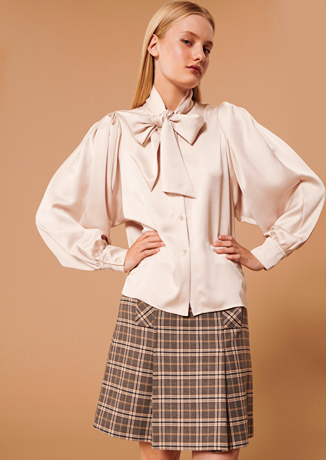 Chemise Candyaécrue en satin fluide