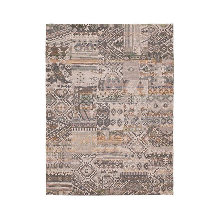 Wollen patchwork vloerkleed - Olympus 4000 Taupe