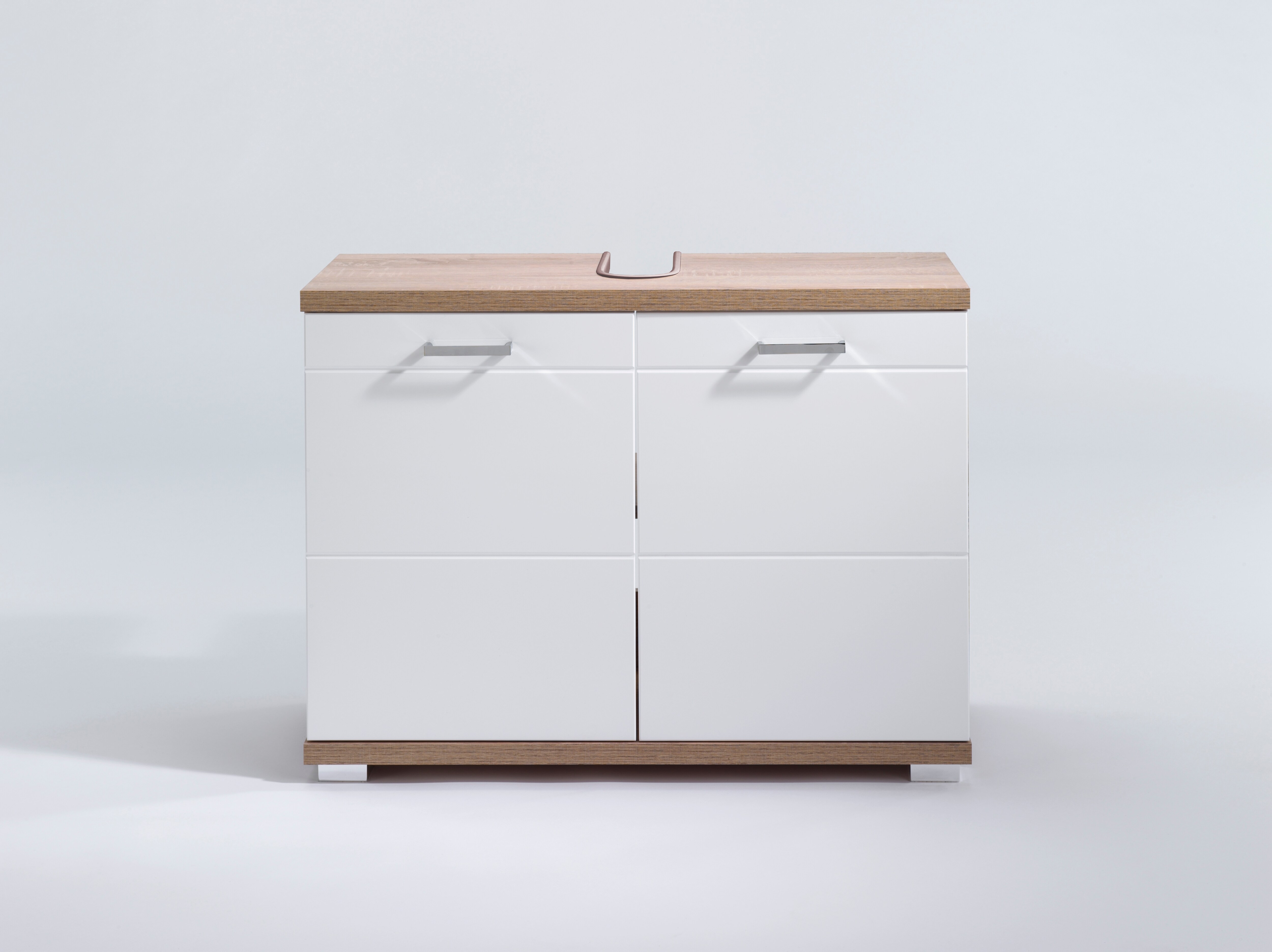 byLIVING Waschbeckenunterschrank NEBRASKA, Breite 80 cm, Artisan Eiche/weiß