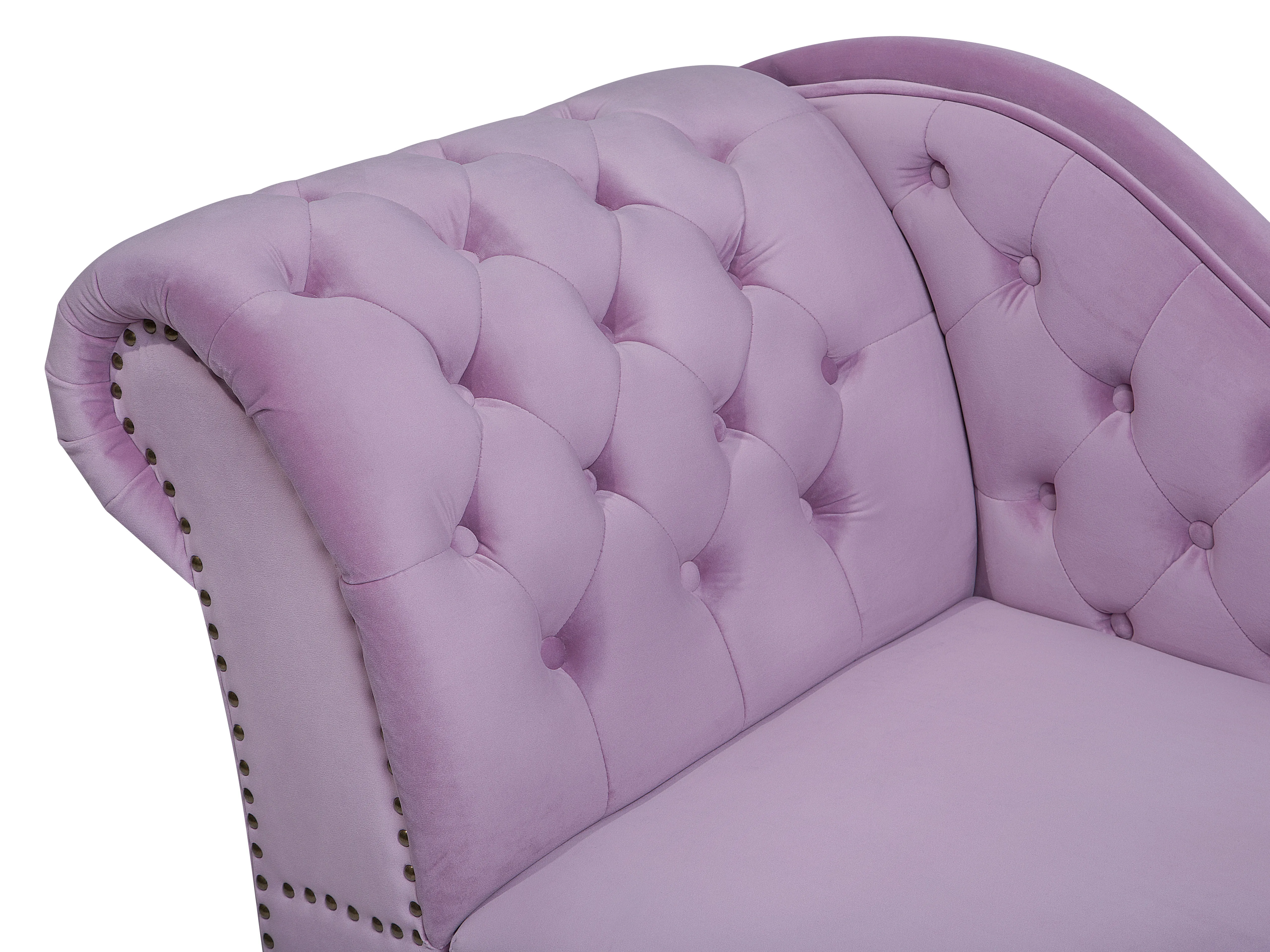 Linkszijdige chaise longue NIMES Fluweel Lichtviolet