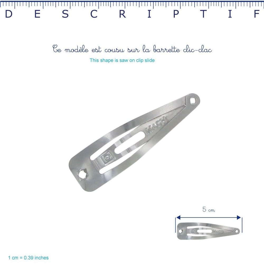 Barrette Clic-Clac Fleur Étoile Fleuri Nude Ardoise
