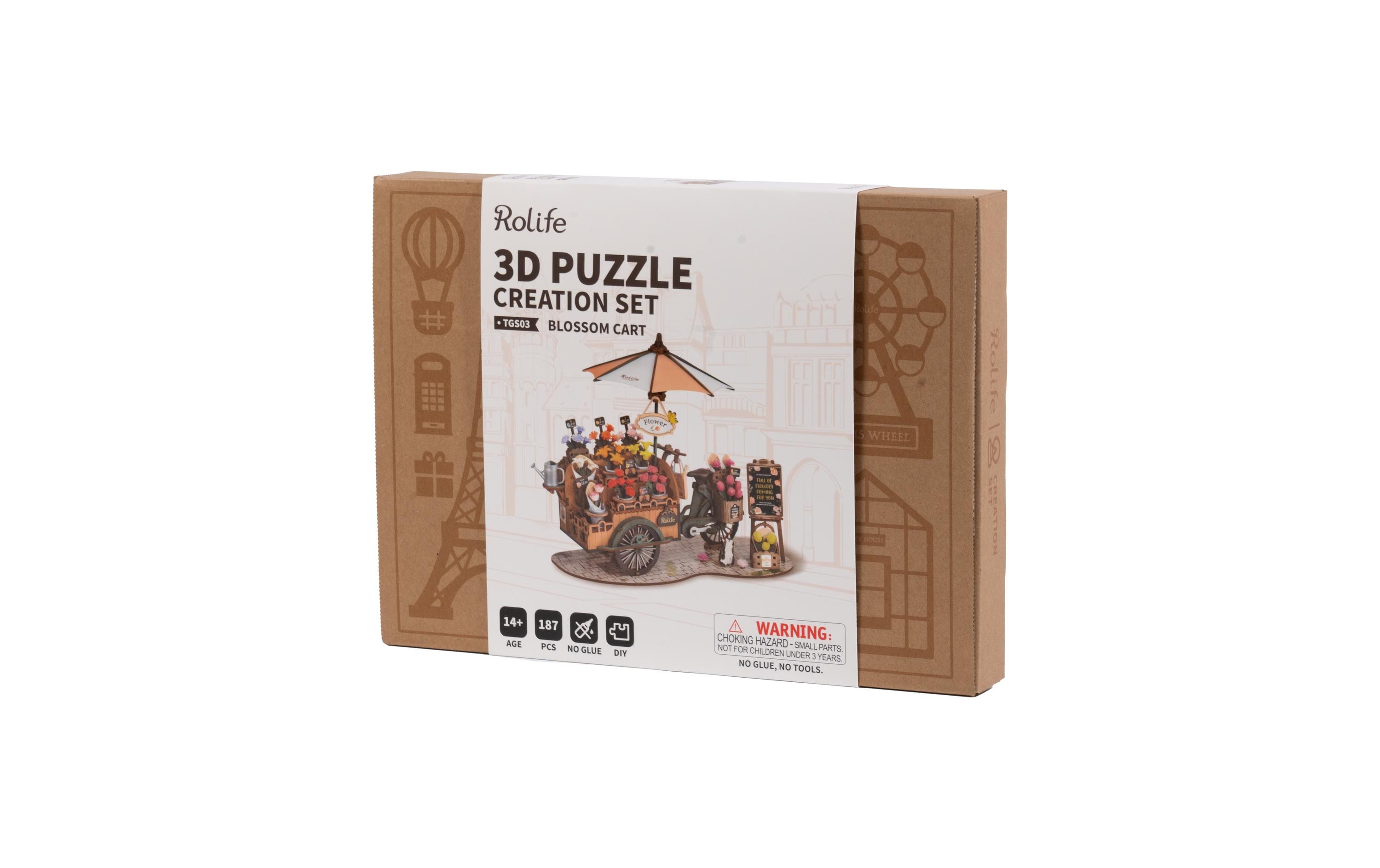 Bausatz Blossom Cart 187-teilig3D-Puzzle aus lasergeschnittenen Holzteilen