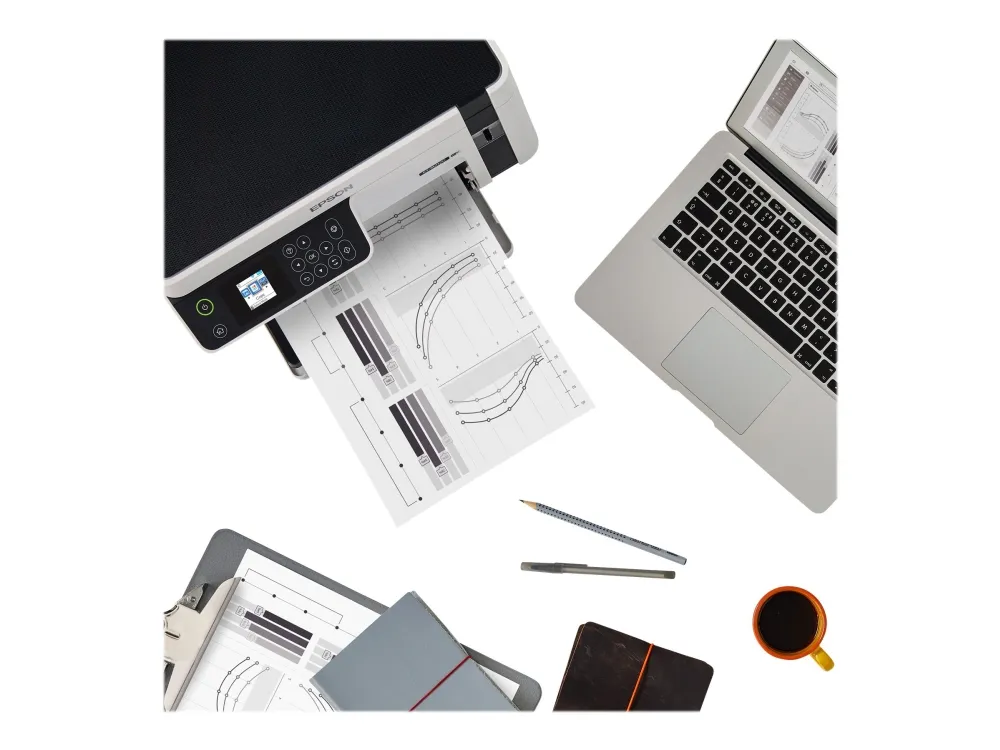 Epson EcoTank ET-M2120 - Multifunktionsprinter - S/H - blækprinter - A4/Legal (medie) - op til 15 spm (udskriver) - 150 ark - USB, Wi-Fi - hvid