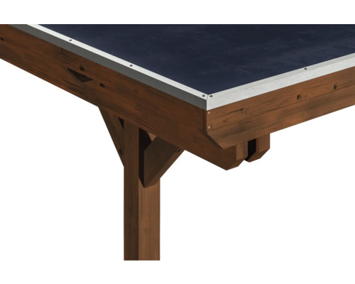 SKAN HOLZ Emsland dubbele carport inclusief EPDM-membraan, paalankers 613 x 604 cm notenhout