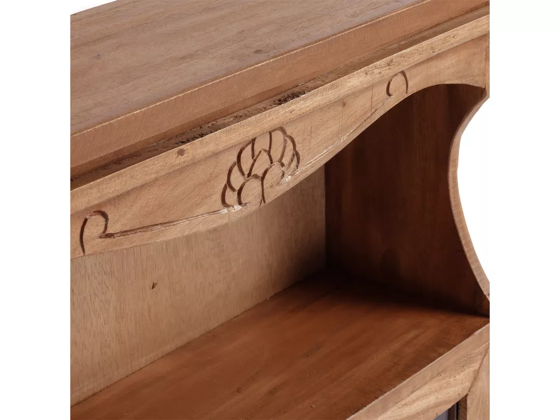 ARMOIRE MURALE Ribera Bois de mahogany, avec des portes en verre couleurs naturelles