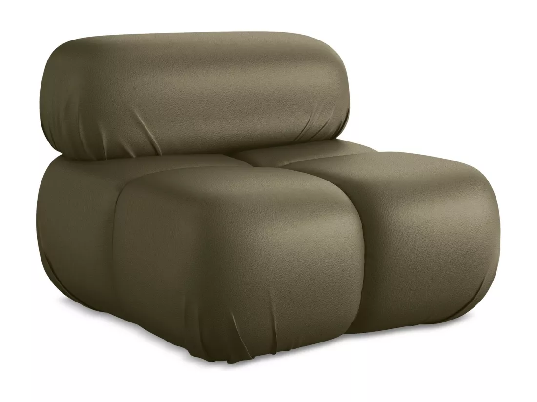Fauteuil en Cuir artificiel - olive - LOKUA