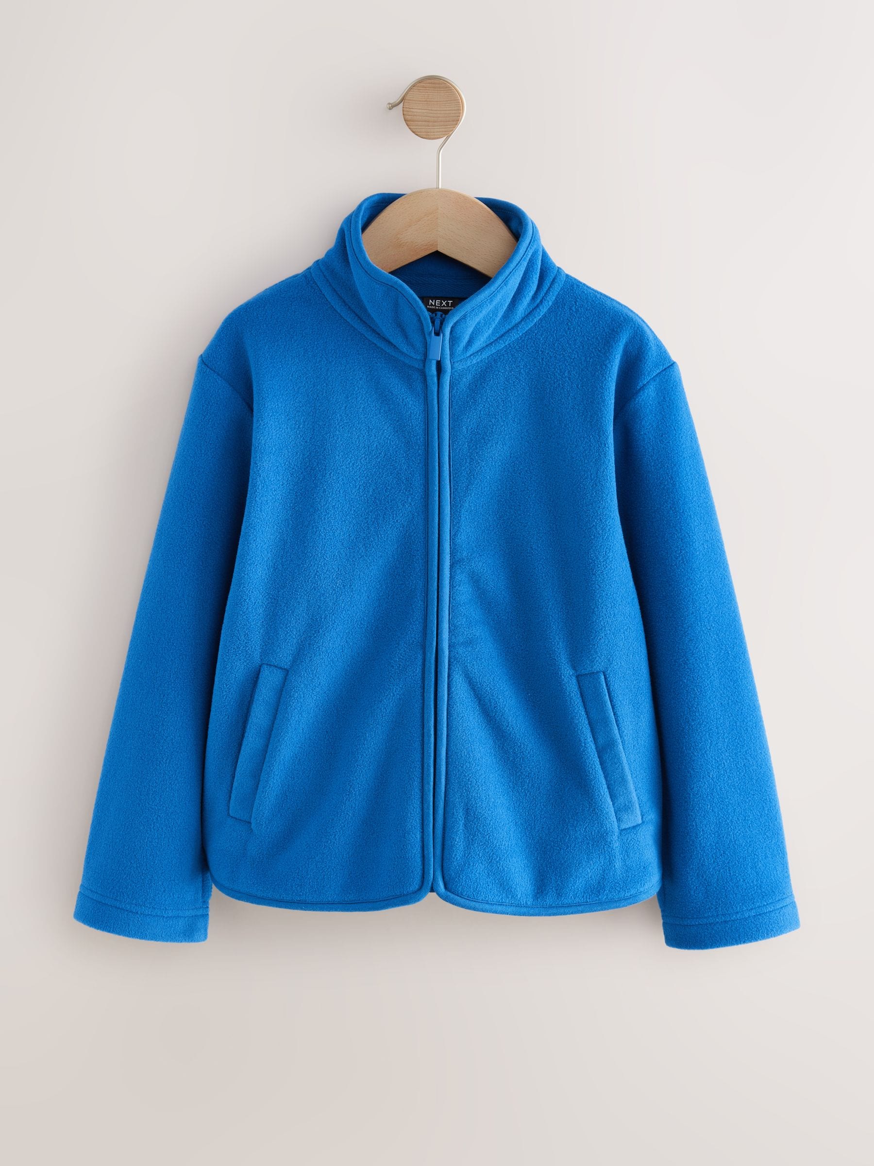 Blauw - Fleece jack met rits en zakken (3-16 jr)